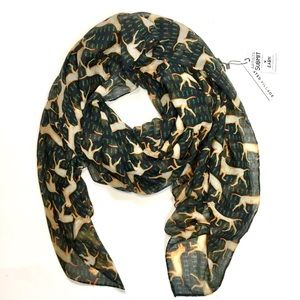 Printed Village Lab Dog Print Shawl Scarf